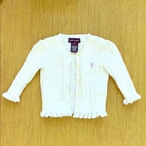 Ralph Lauren Baby Cardigan with Crochet Trim 9M